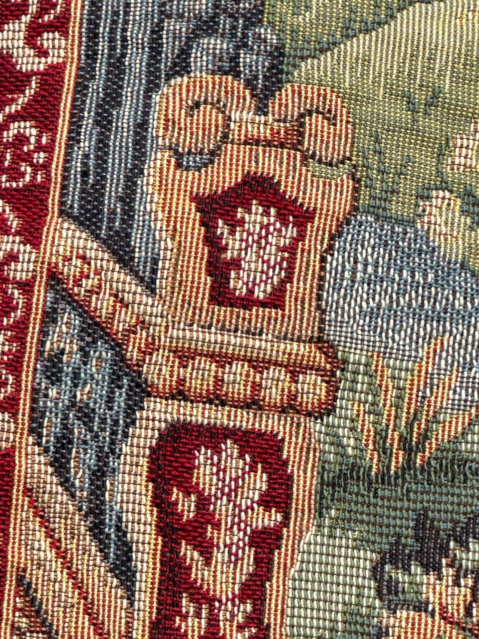 Schöner französischer Jacquard-Wandteppich im Aubusson-Stil, Vintage  