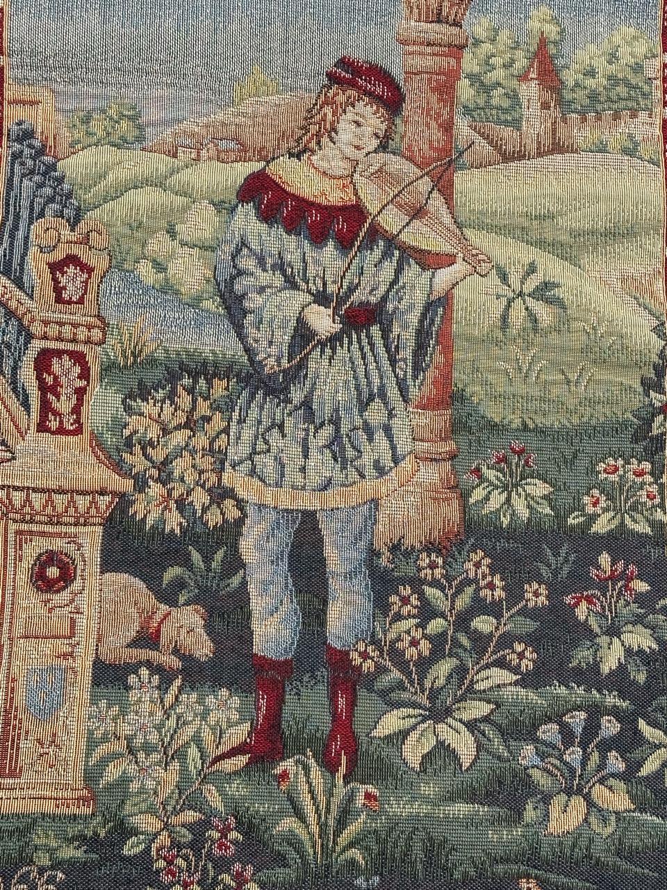 Schöner französischer Jacquard-Wandteppich im Aubusson-Stil, Vintage  