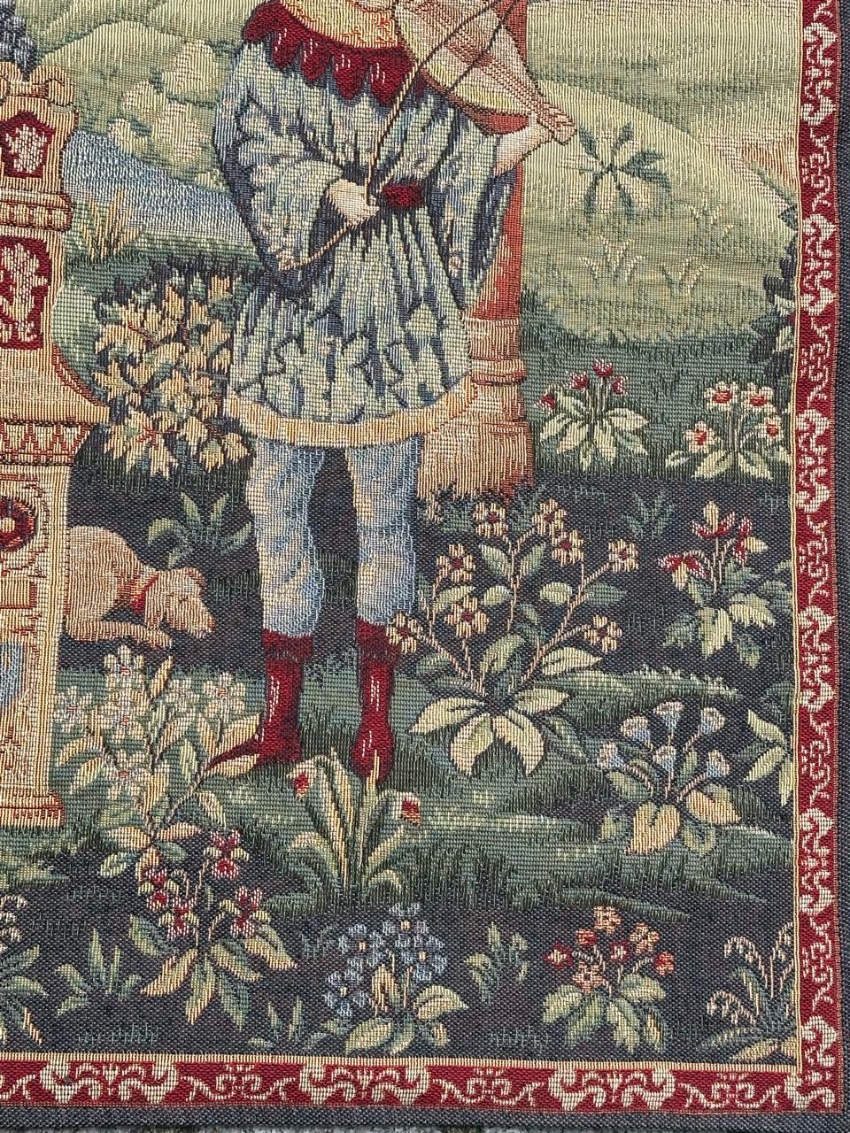 Schöner französischer Jacquard-Wandteppich im Aubusson-Stil, Vintage  