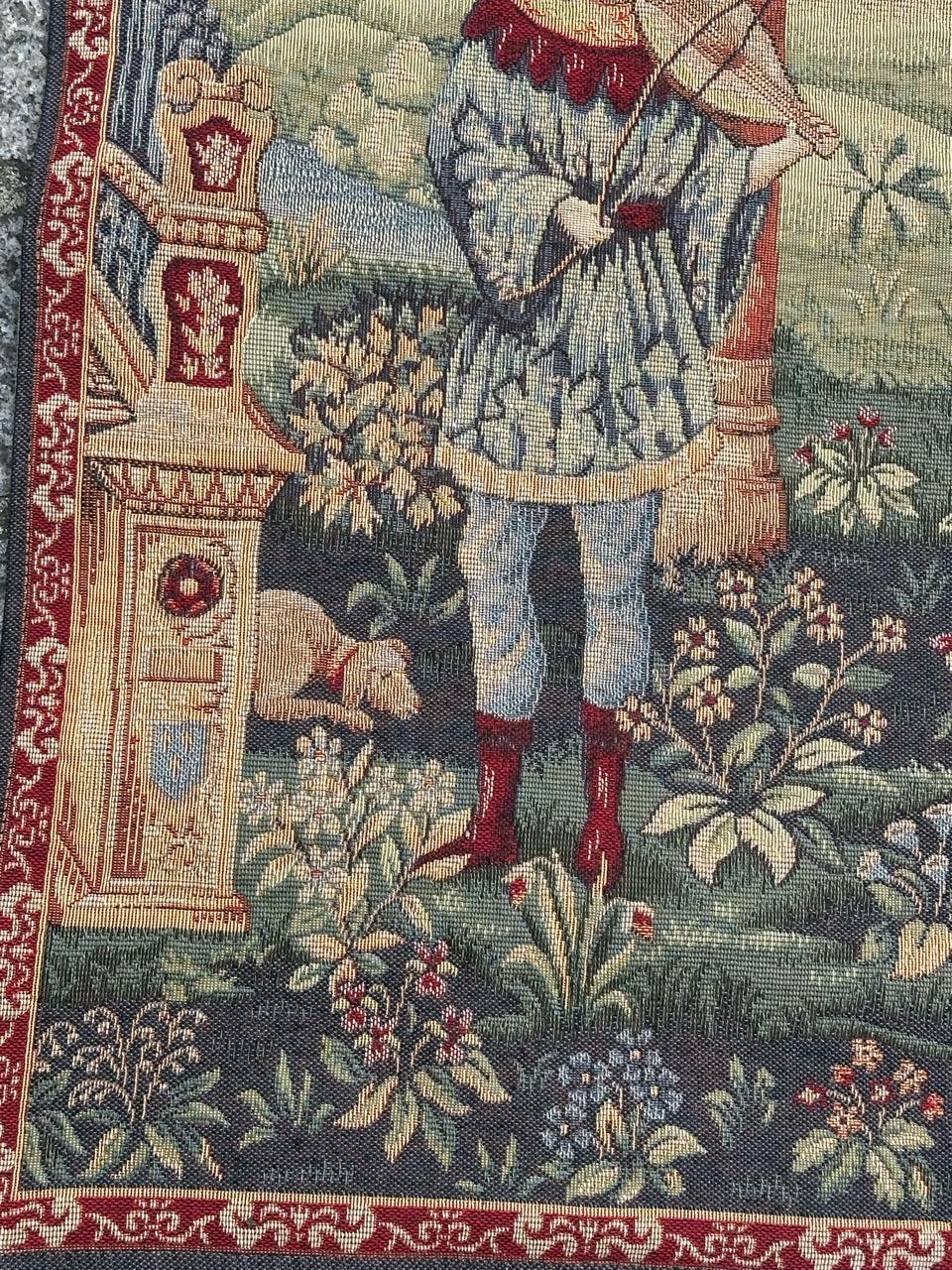 Schöner französischer Jacquard-Wandteppich im Aubusson-Stil, Vintage  