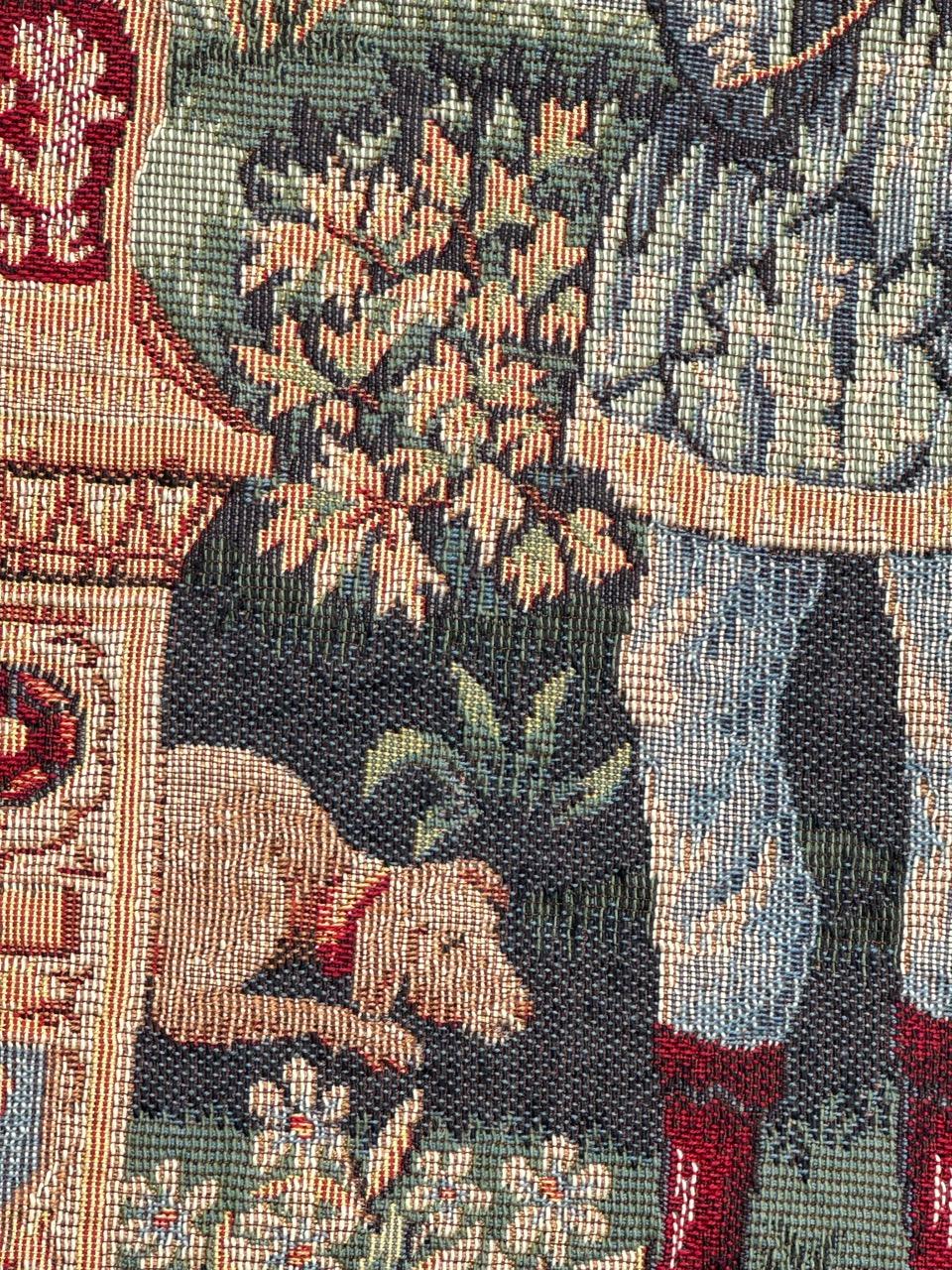 Schöner französischer Jacquard-Wandteppich im Aubusson-Stil, Vintage  