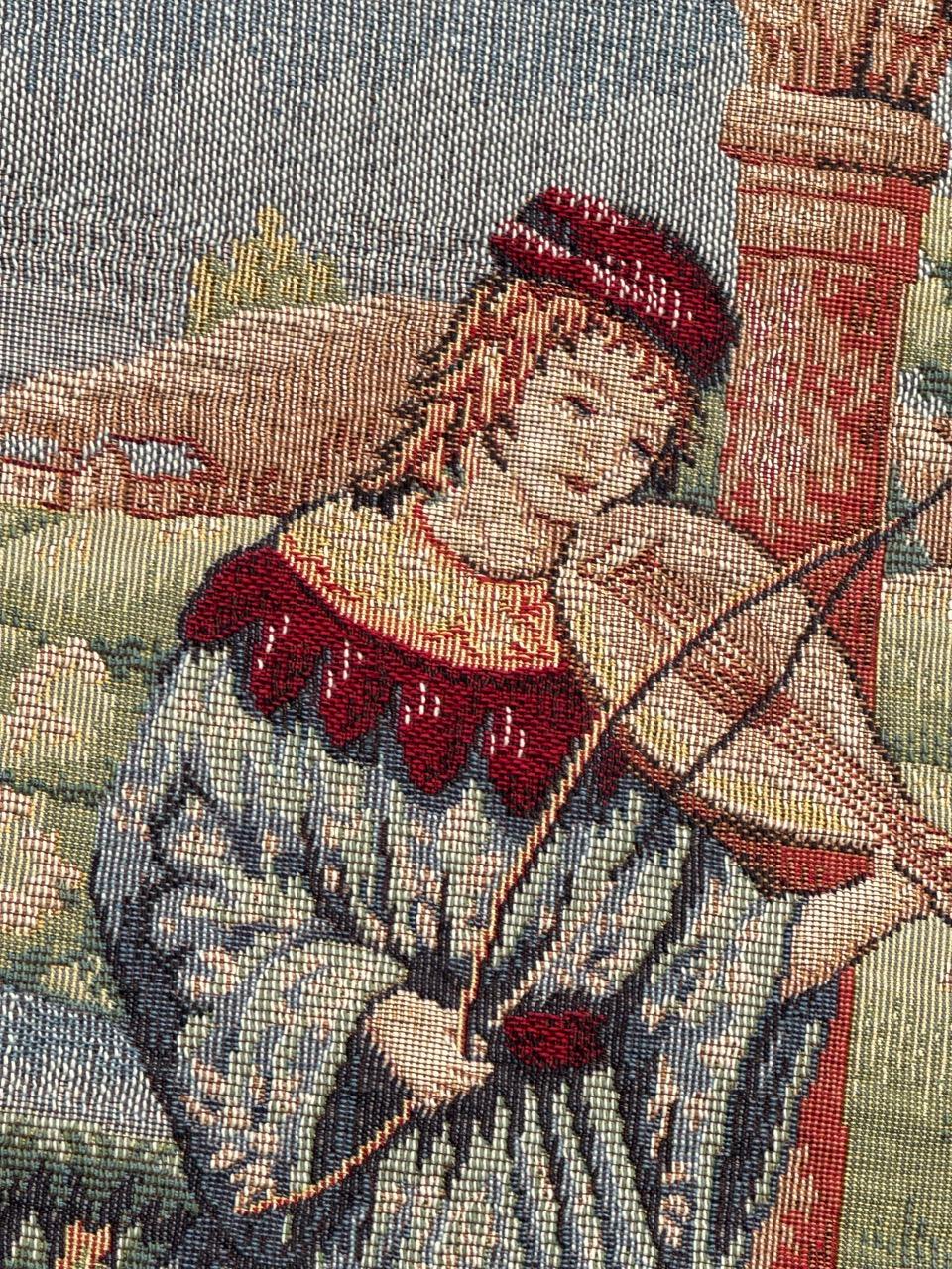 Schöner französischer Jacquard-Wandteppich im Aubusson-Stil, Vintage  