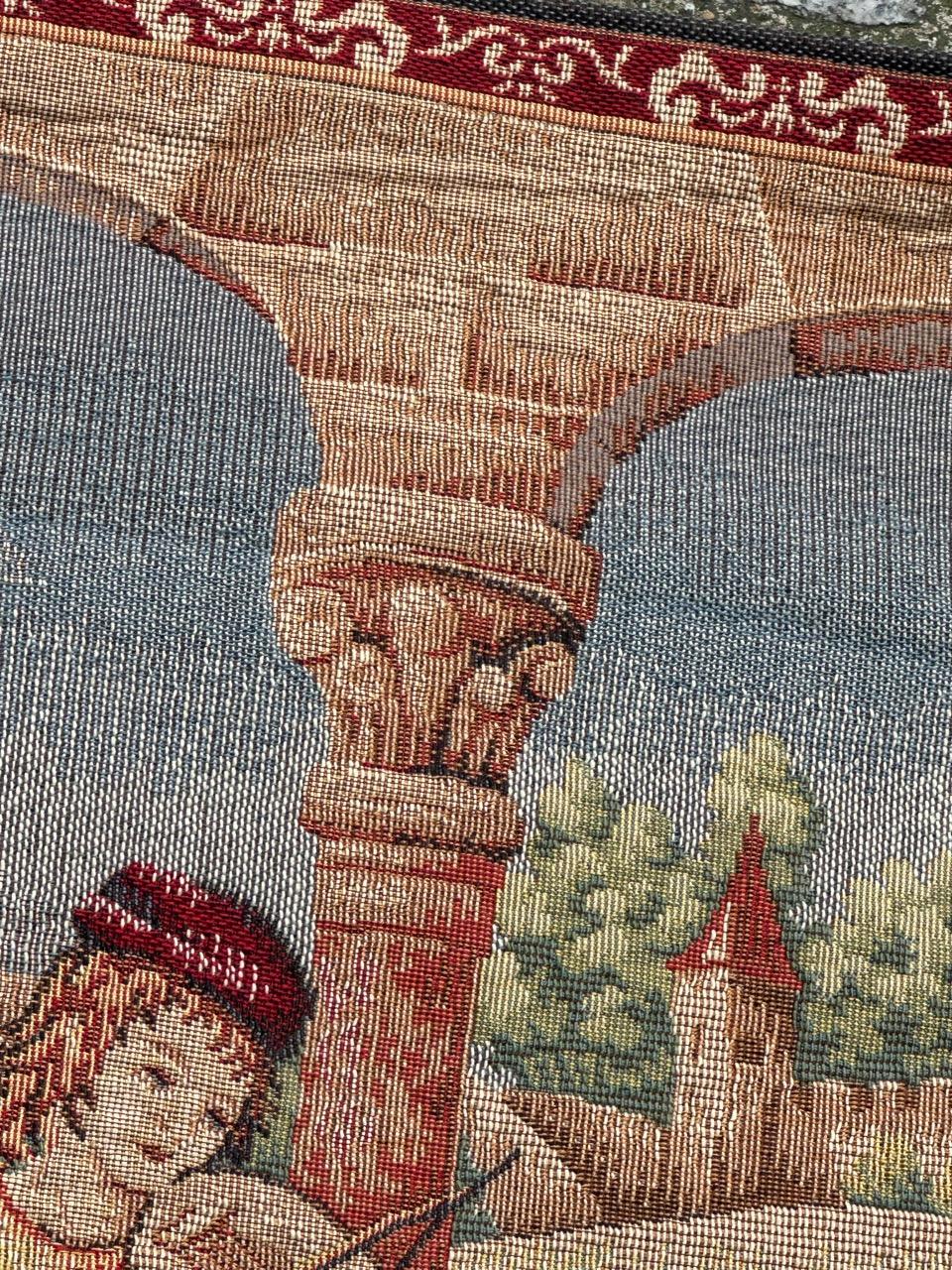 Schöner französischer Jacquard-Wandteppich im Aubusson-Stil, Vintage  