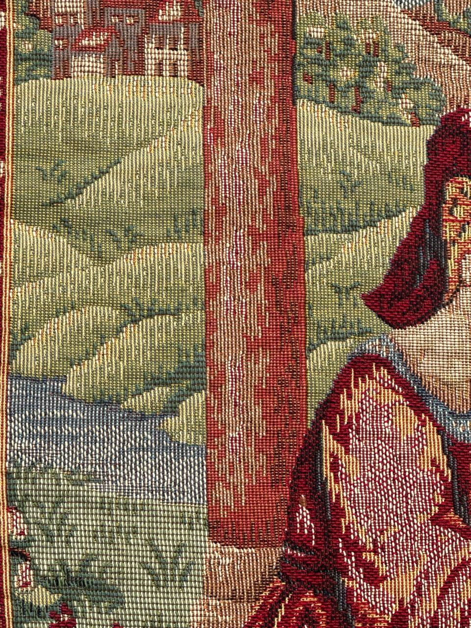 Schöner französischer Jacquard-Wandteppich im Aubusson-Stil, Vintage  