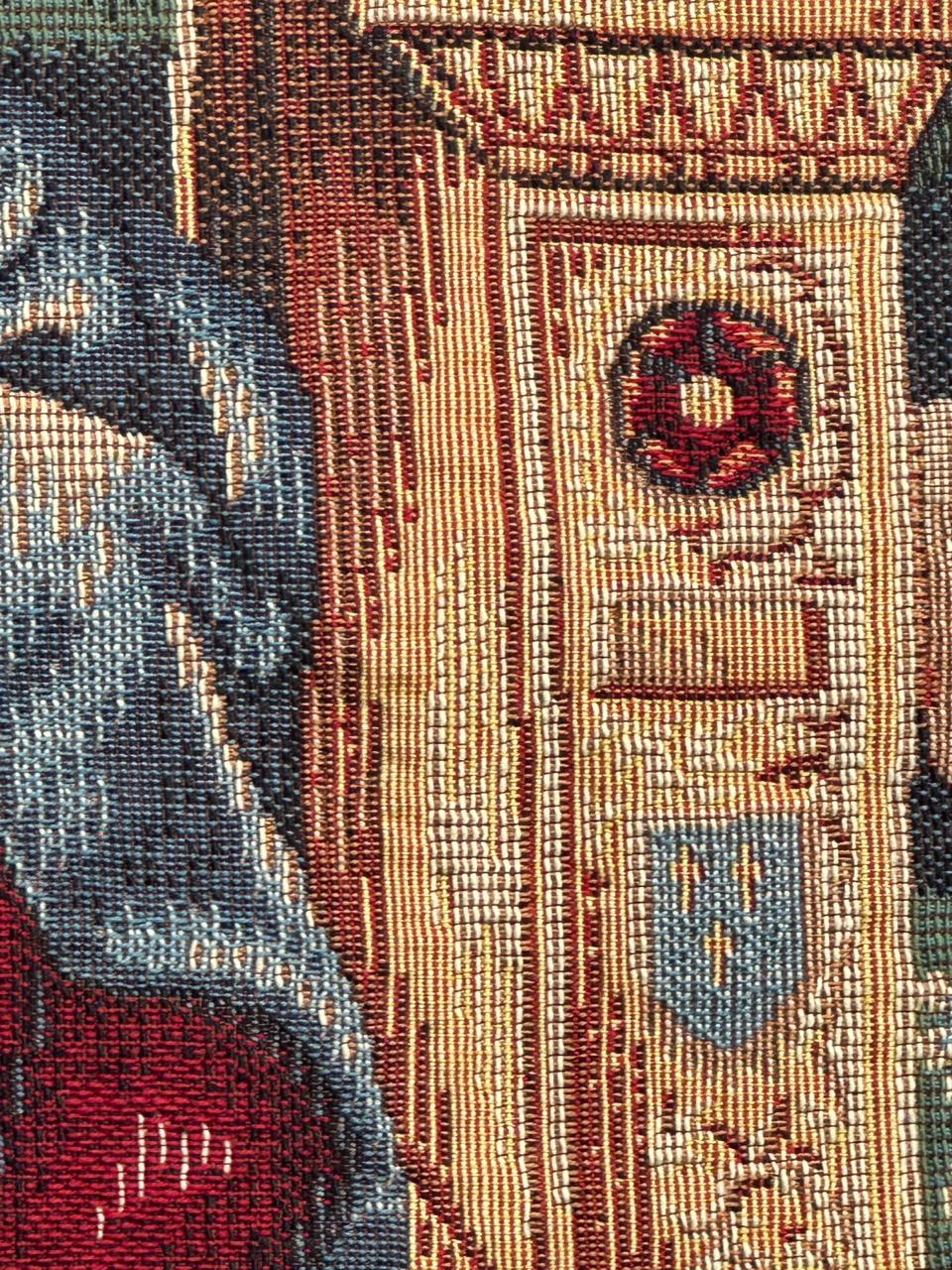 Schöner französischer Jacquard-Wandteppich im Aubusson-Stil, Vintage  
