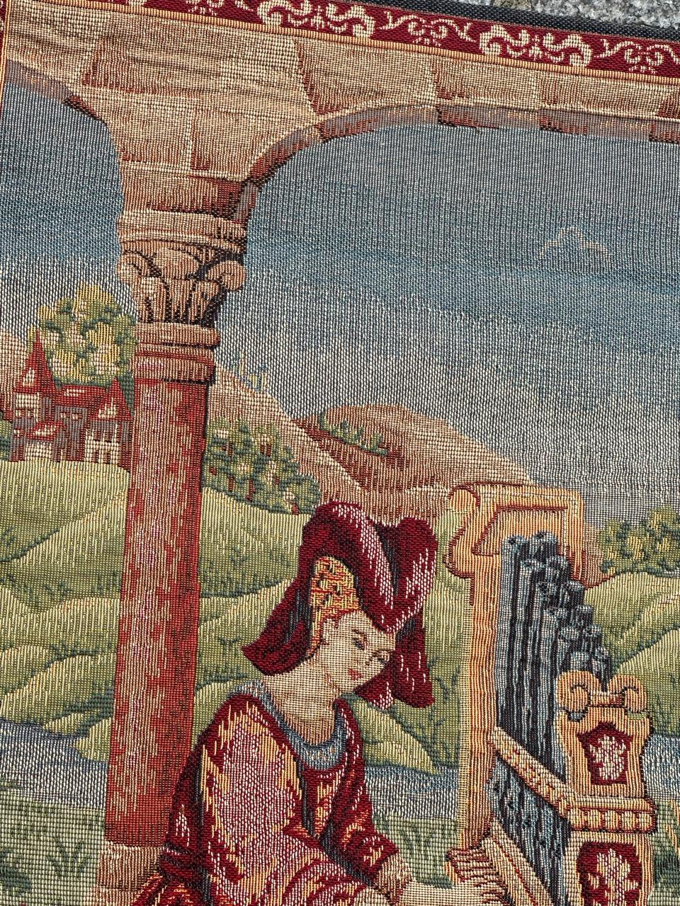 Schöner französischer Jacquard-Wandteppich im Aubusson-Stil, Vintage  