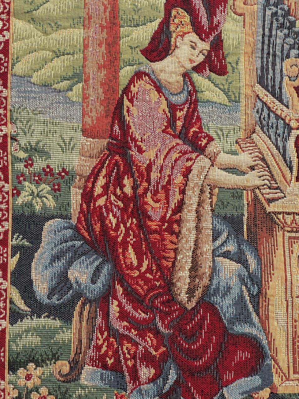 Schöner französischer Jacquard-Wandteppich im Aubusson-Stil, Vintage  