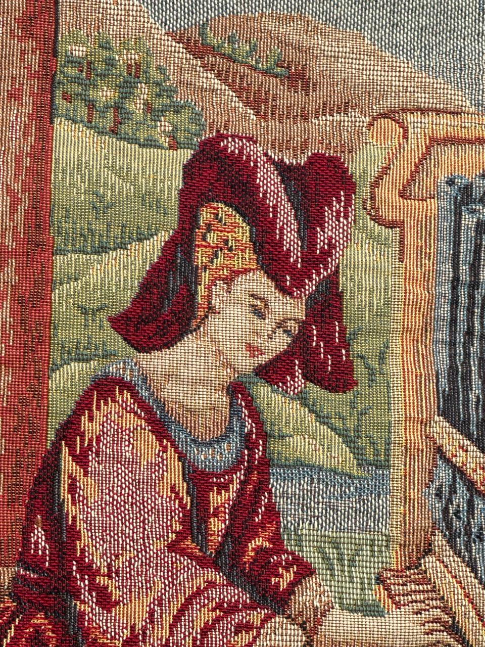 Schöner französischer Jacquard-Wandteppich im Aubusson-Stil, Vintage  