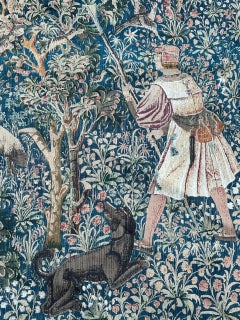 Bobyrug’s Nice Vintage French Aubusson Style Jaquar Tapestry