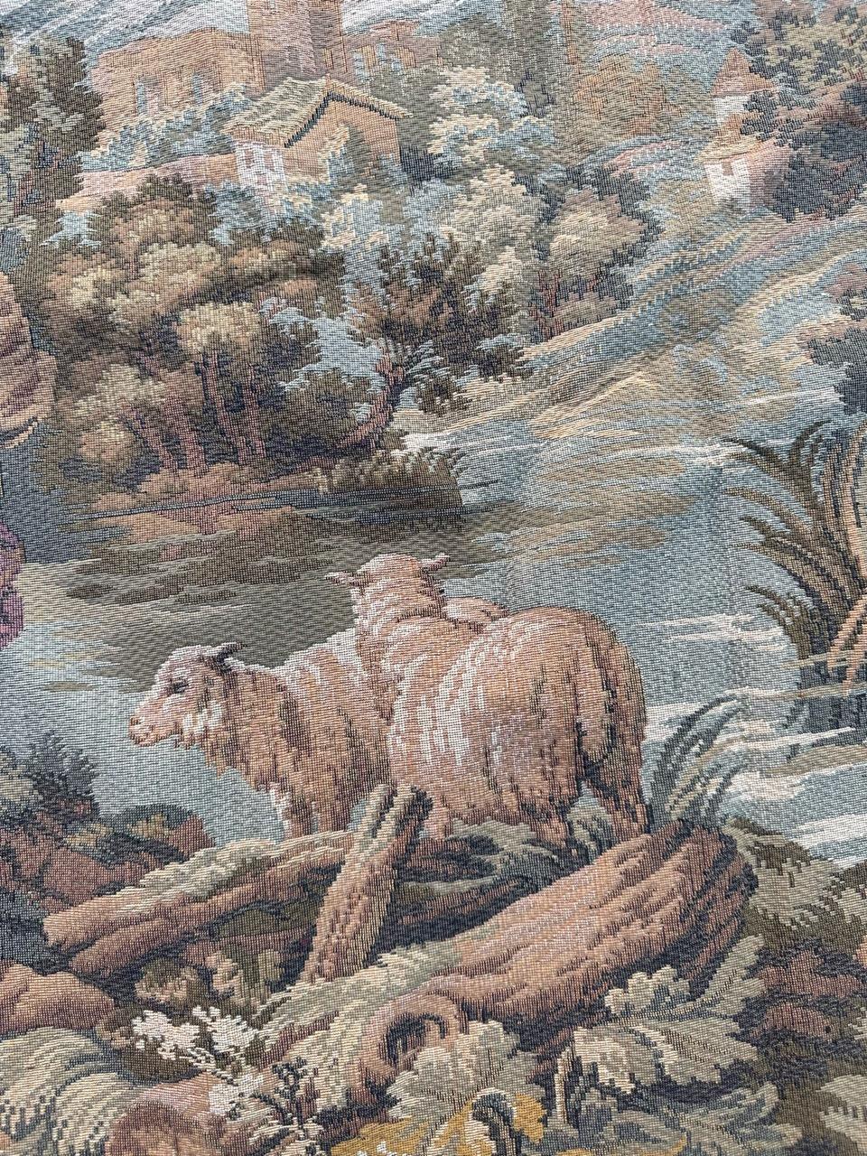 Wool Bobyrug’s Nice vintage French Aubusson style Jaquar tapestry  For Sale