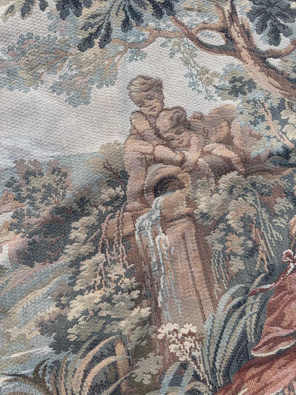 Bobyrug’s Nice vintage French Aubusson style Jaquar tapestry  For Sale 3