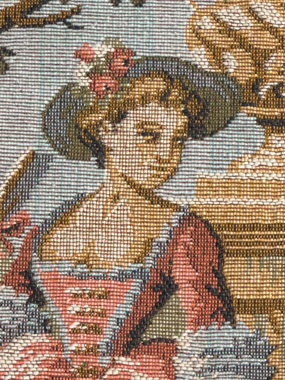 Schöner französischer Jacquard-Wandteppich im Aubusson-Stil mit Paneel im Aubusson-Stil im Angebot 4
