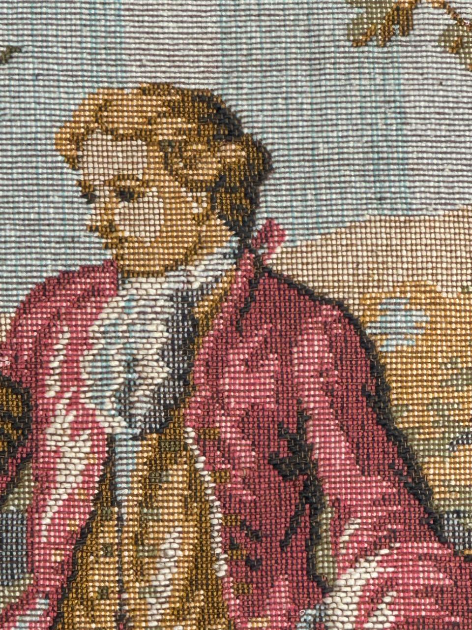 Schöner französischer Jacquard-Wandteppich im Aubusson-Stil mit Paneel im Aubusson-Stil im Angebot 5