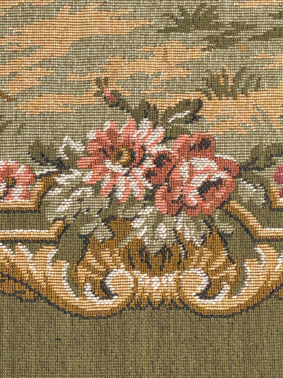 Schöner französischer Jacquard-Wandteppich im Aubusson-Stil mit Paneel im Aubusson-Stil im Angebot 6