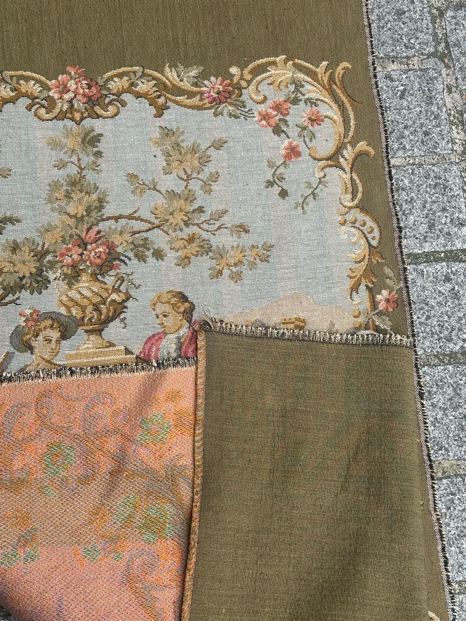 Schöner französischer Jacquard-Wandteppich im Aubusson-Stil mit Paneel im Aubusson-Stil im Angebot 8