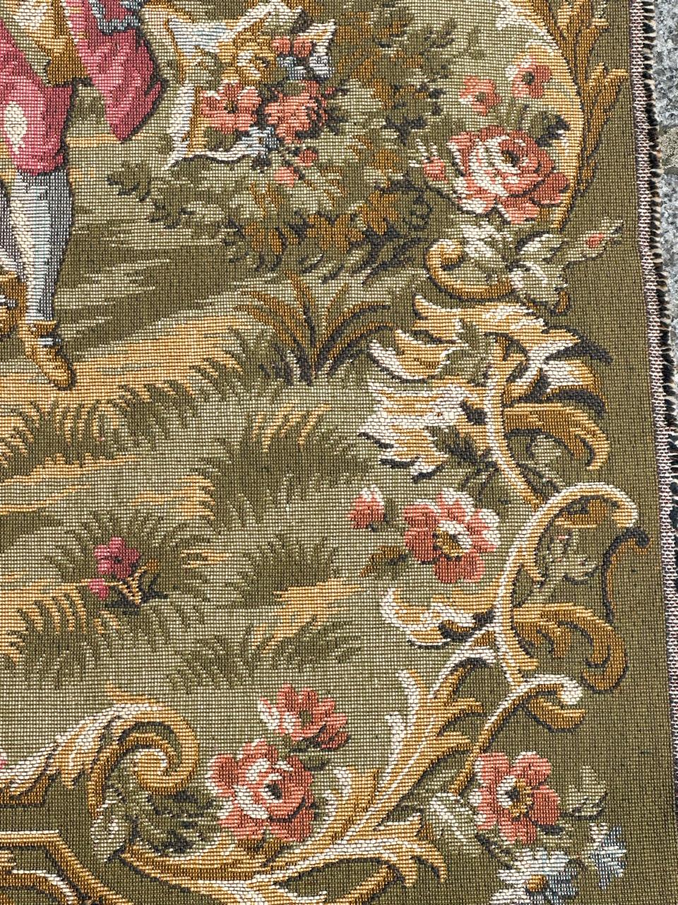 Schöner französischer Jacquard-Wandteppich im Aubusson-Stil mit Paneel im Aubusson-Stil im Angebot 1