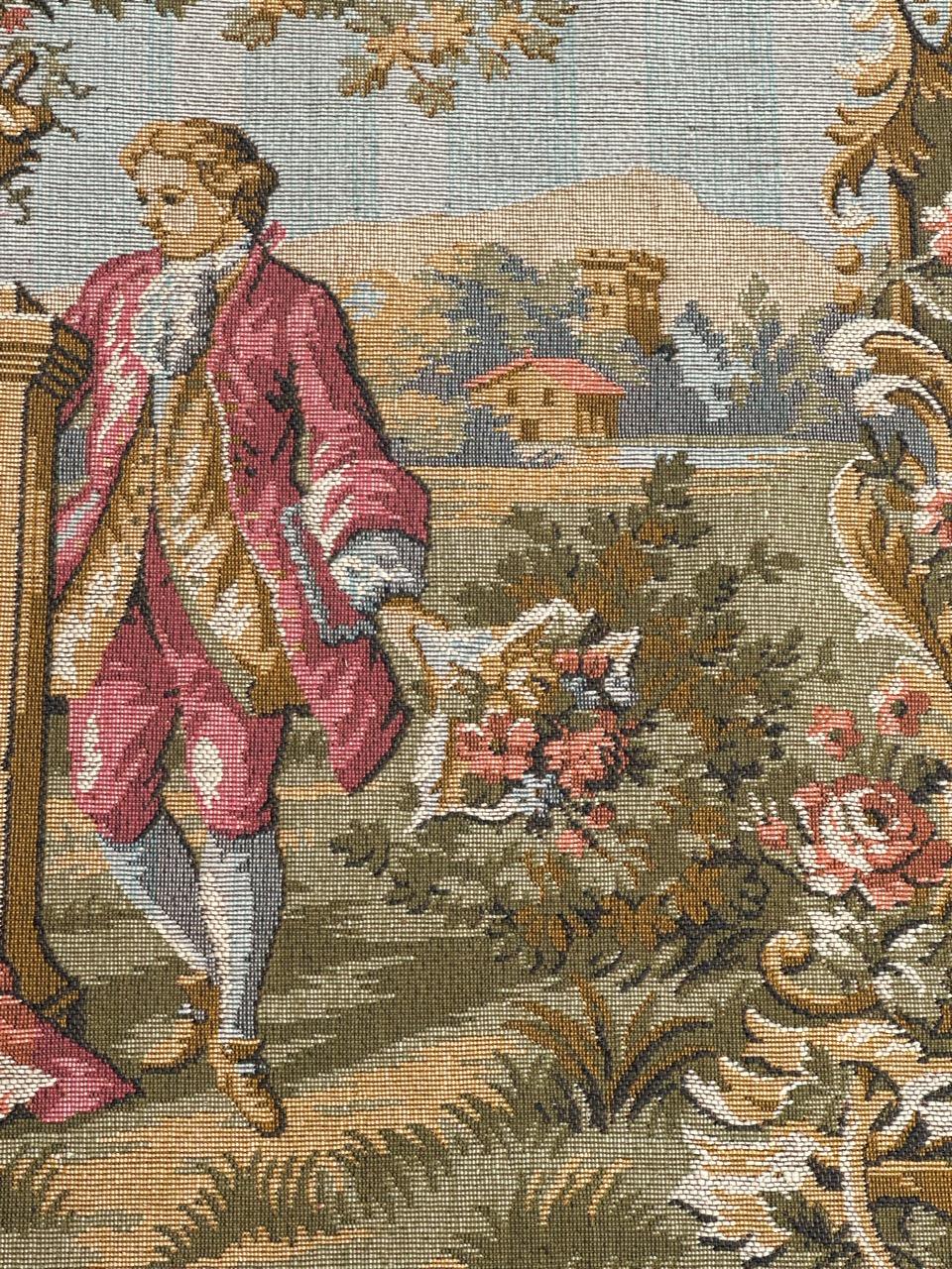 Schöner französischer Jacquard-Wandteppich im Aubusson-Stil mit Paneel im Aubusson-Stil im Angebot 2