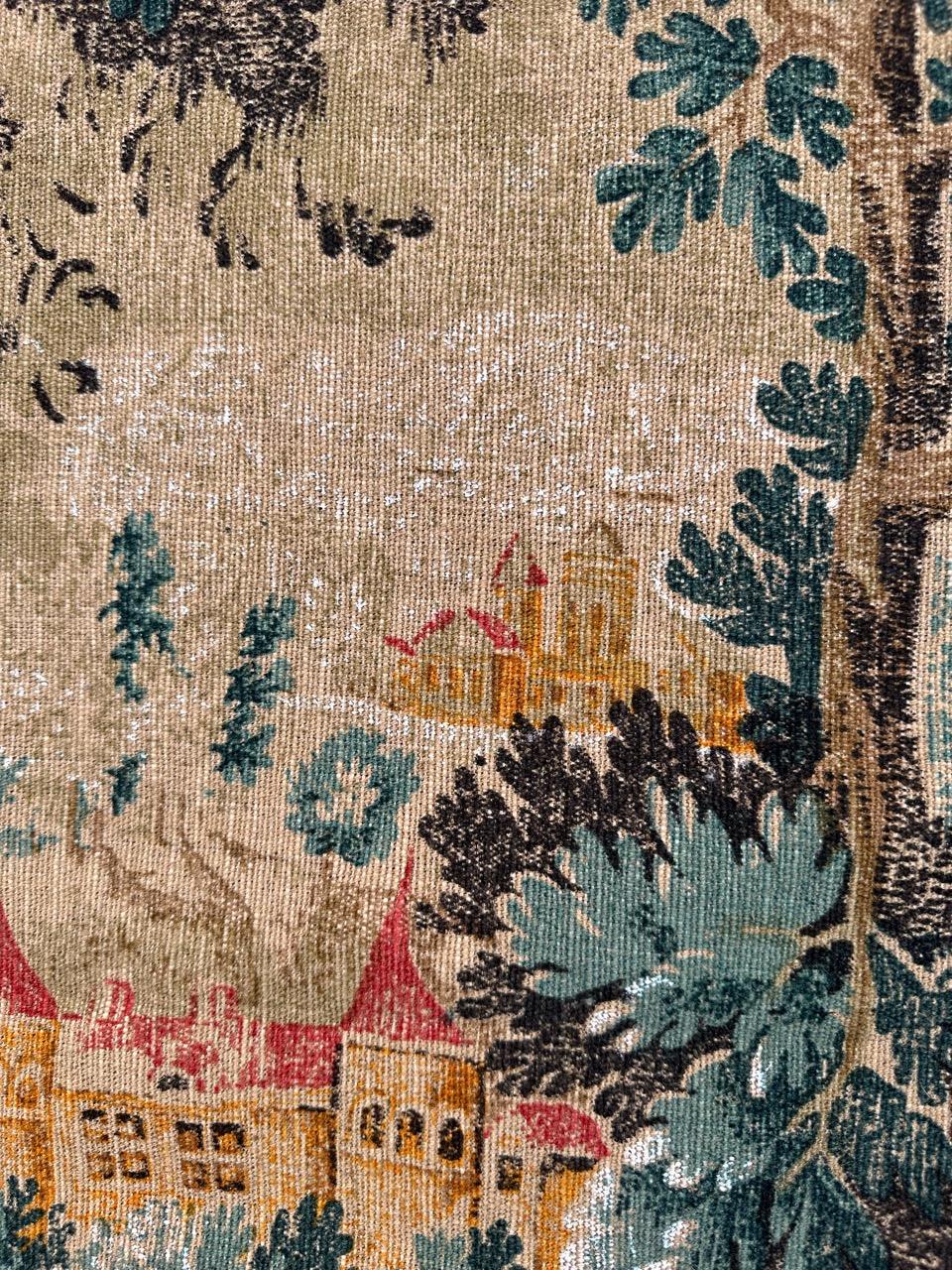 Bobyrug's Nice Vintage French Hand Printed Tapestry (Tapisserie française imprimée à la main) en vente 3