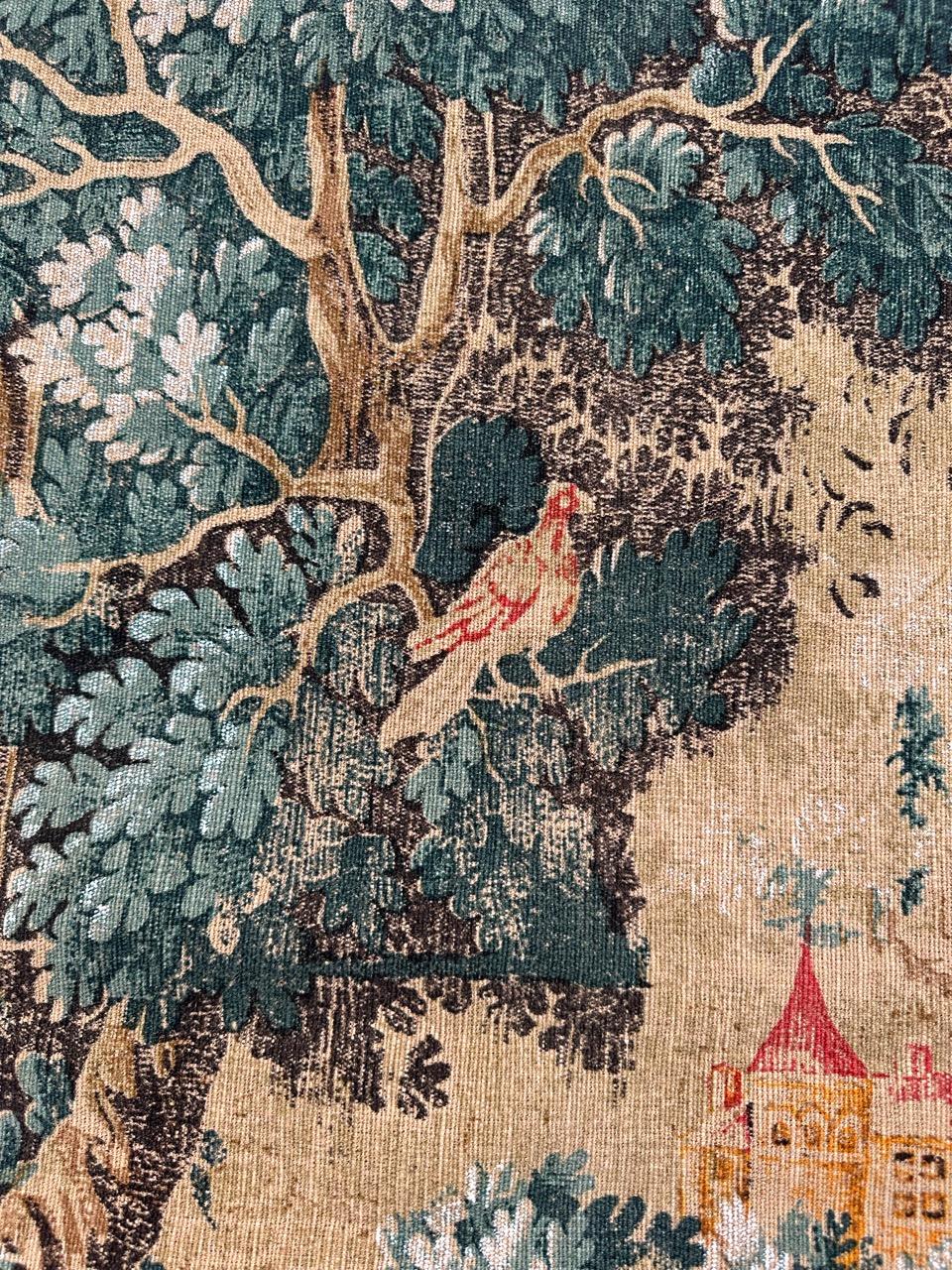 Bobyrug's Nice Vintage French Hand Printed Tapestry (Tapisserie française imprimée à la main) en vente 7