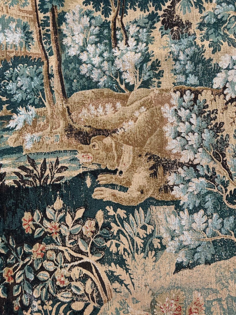 Bobyrug's Nice Vintage French Hand Printed Tapestry (Tapisserie française imprimée à la main) Bon état - En vente à Saint Ouen, FR