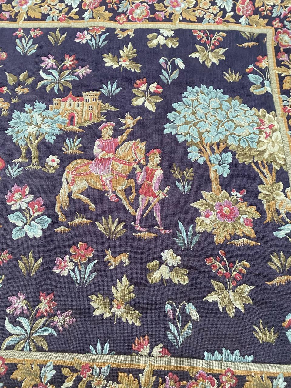 Bobyrug’s Nice Vintage French Jaquar Tapestry  For Sale 3