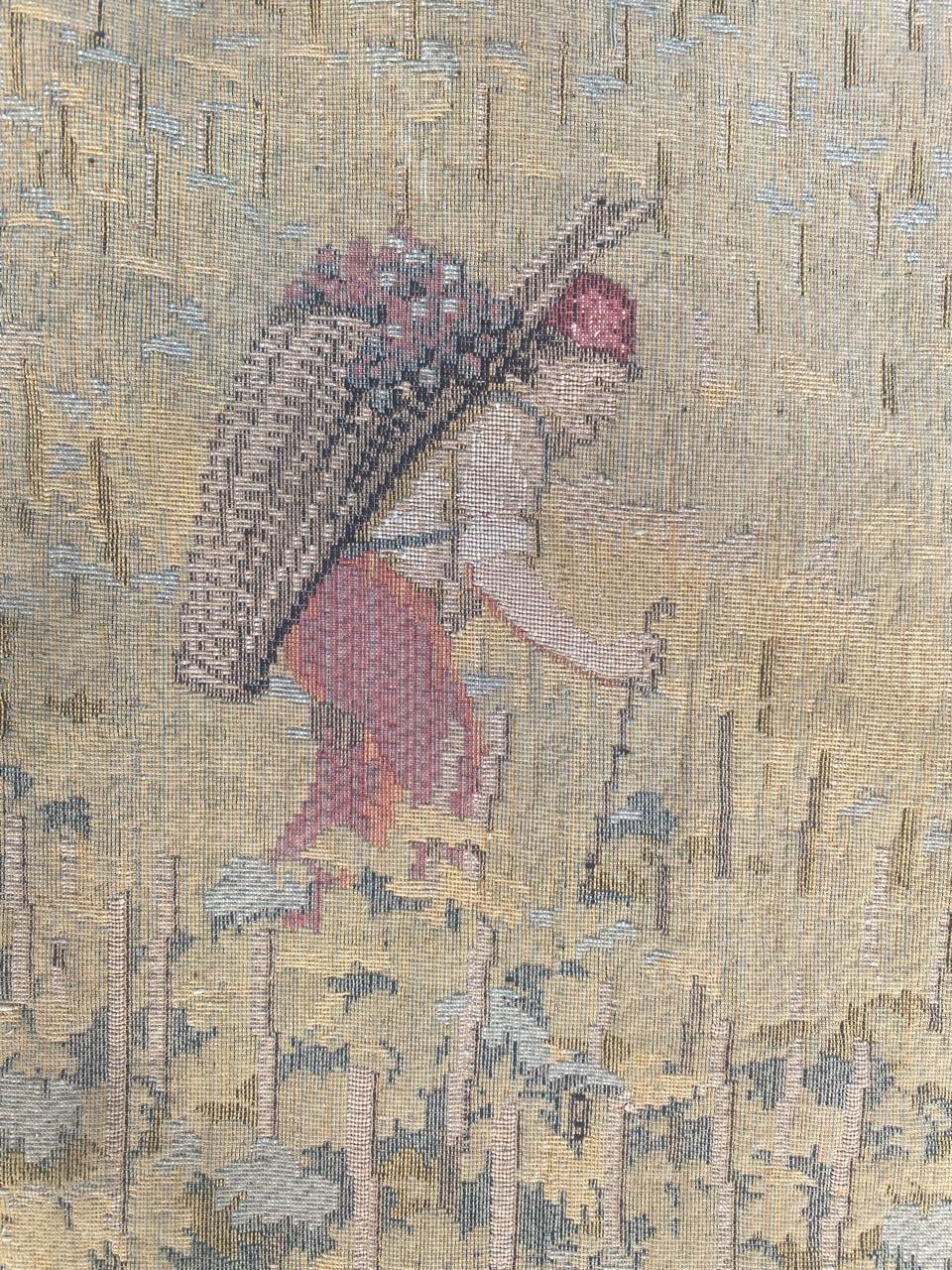 Bobyrug’s Nice Vintage French Jaquar Tapestry For Sale 9