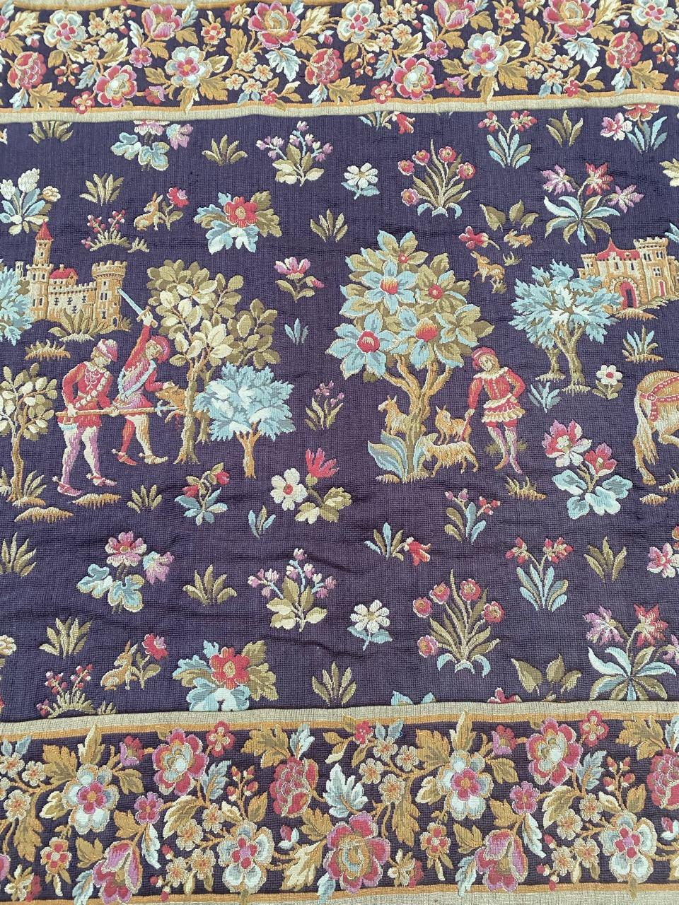 Bobyrug’s Nice Vintage French Jaquar Tapestry  For Sale 10