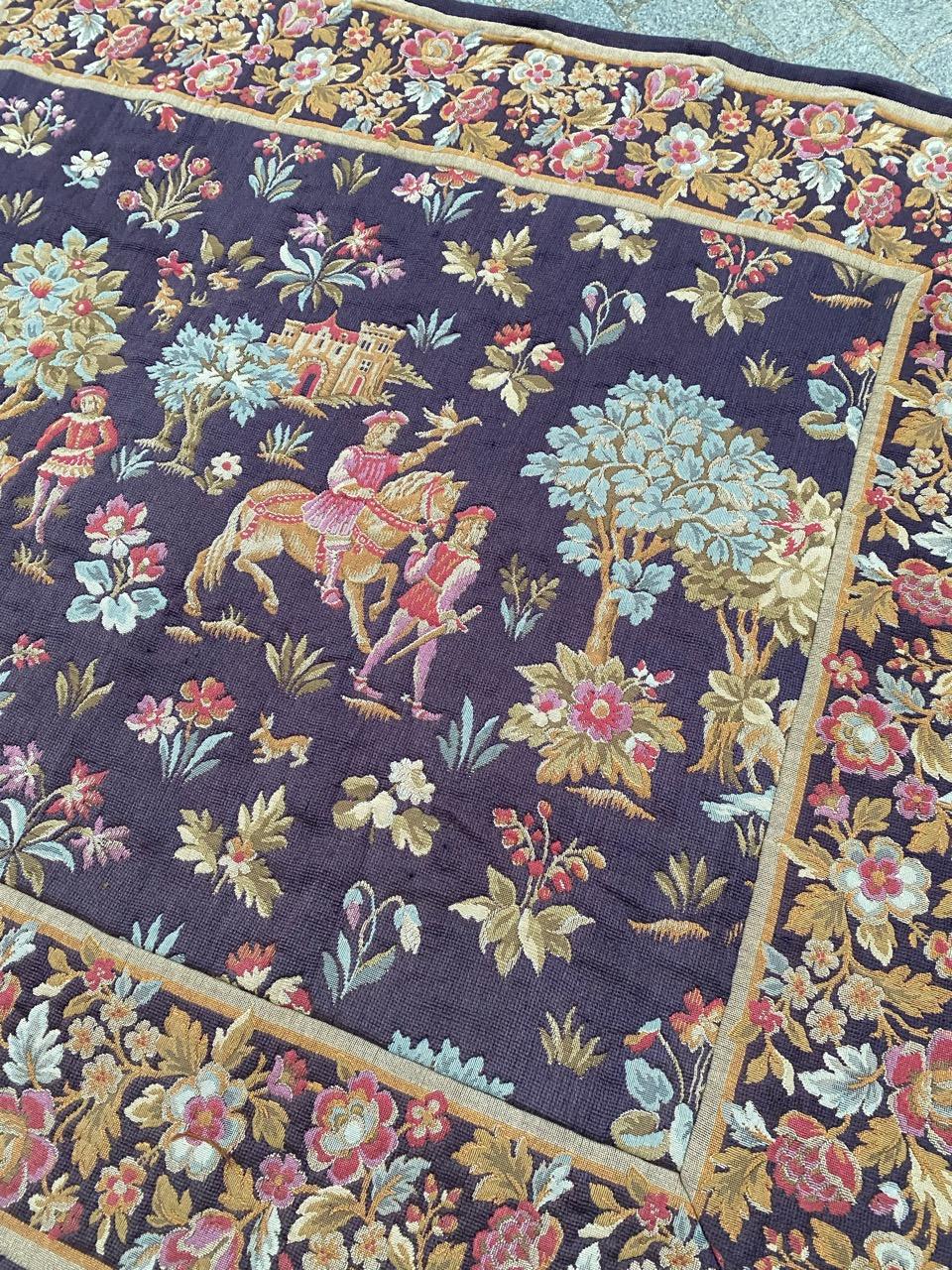 Bobyrug's Nice Vintage Französisch Jaquar Wandteppich im Angebot 11