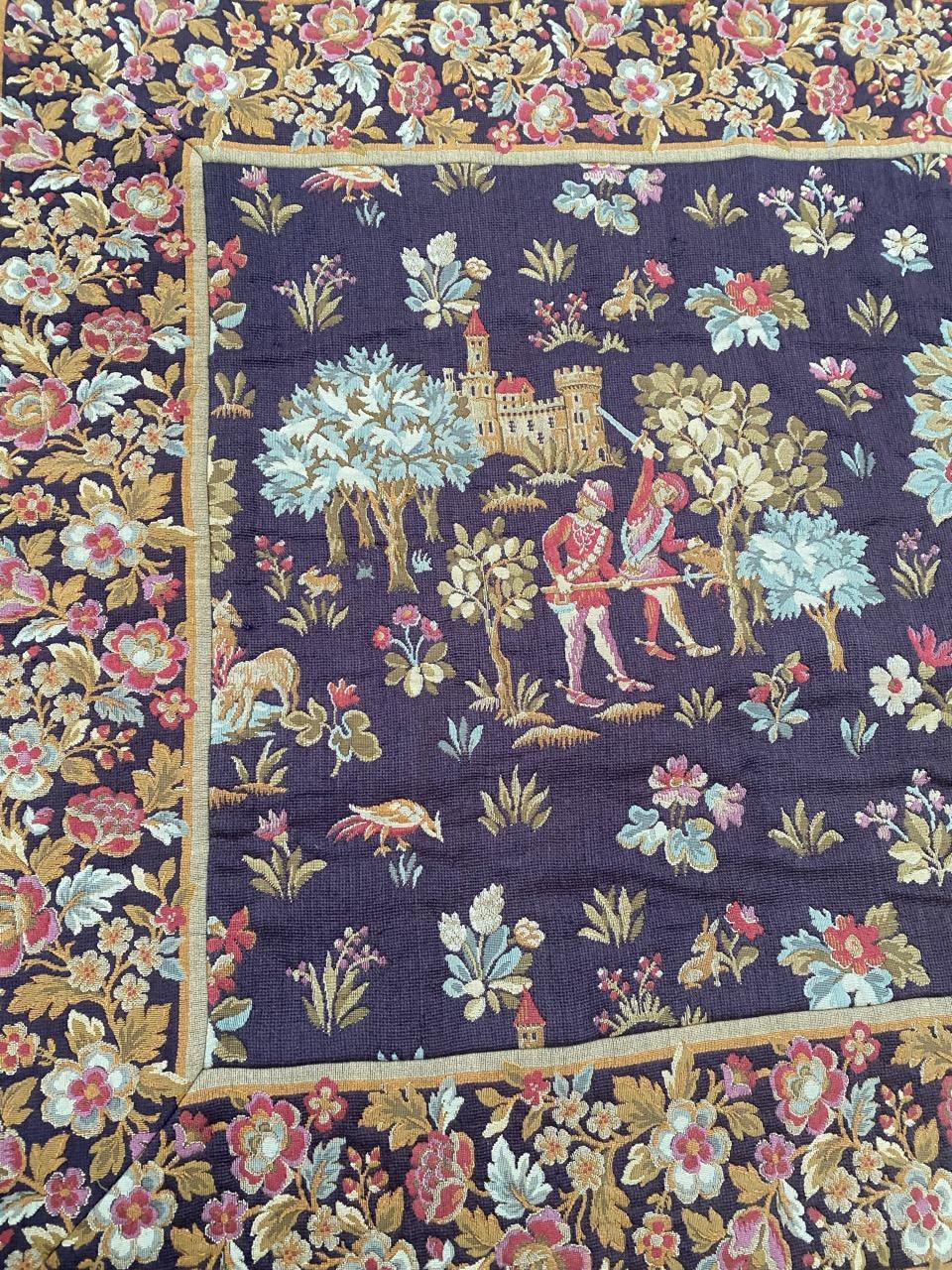Bobyrug’s Nice Vintage French Jaquar Tapestry  For Sale 12