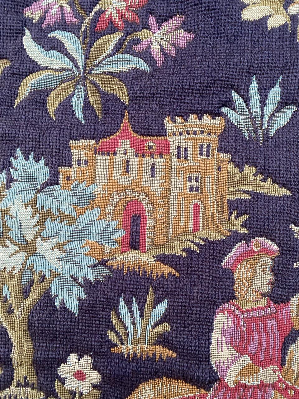 Bobyrug’s Nice Vintage French Jaquar Tapestry  In Good Condition For Sale In Saint Ouen, FR