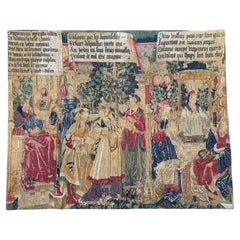 Nice Vintage French screen printed by hand Tapestry « Suzanne and the old men »