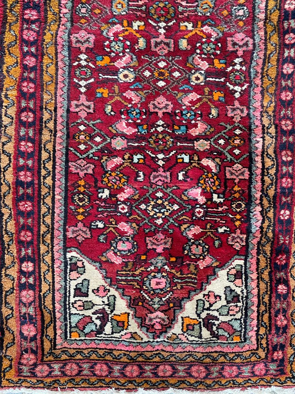 Rustic Nice Vintage Hamadan Runner For Sale