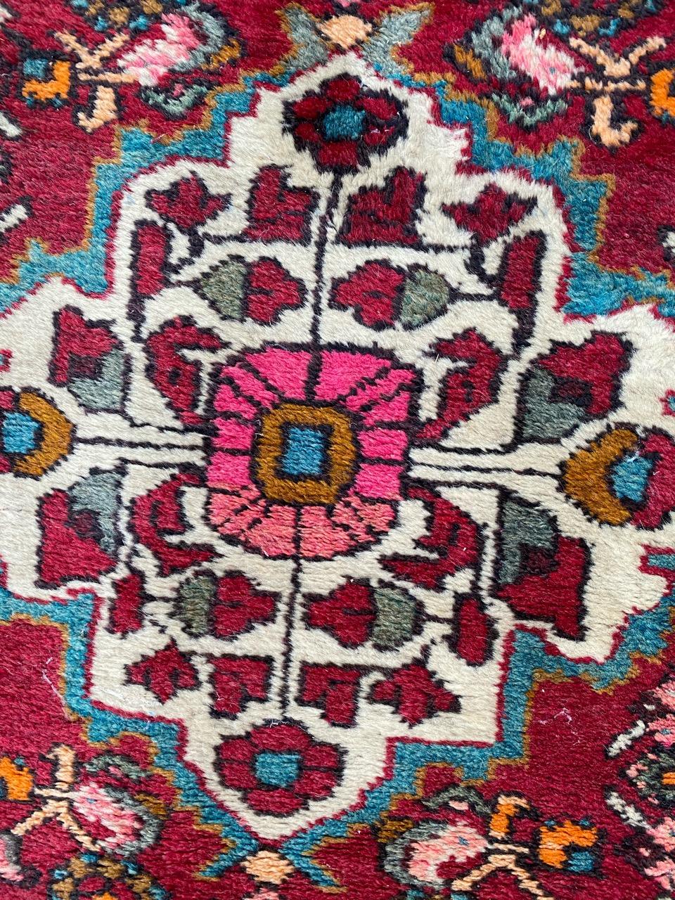 Joli tapis de couloir vintage Hamadan Bon état - En vente à Saint Ouen, FR