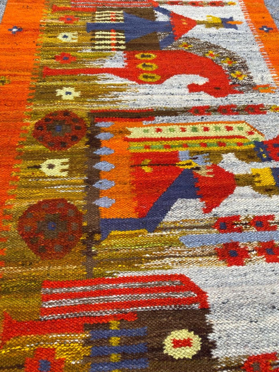 Bobyrug's Nice Vintage Hand gewebt polnischen Wandteppich im Angebot 4