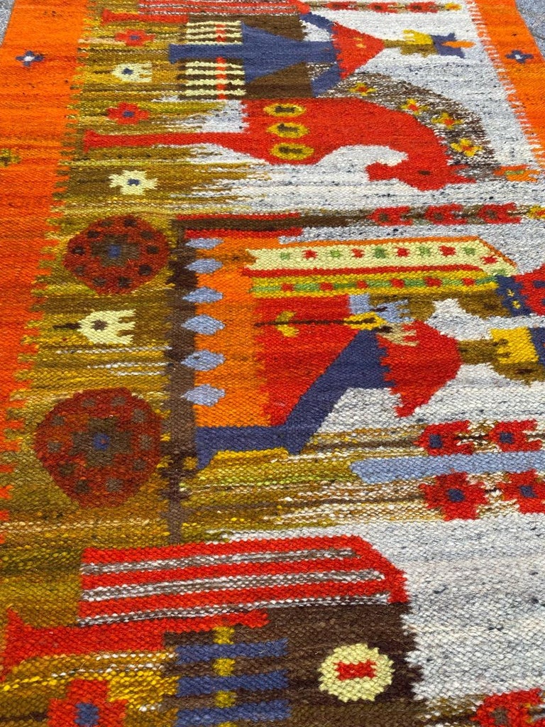 Nice Vintage Hand Woven Polish Tapestry For Sale 6