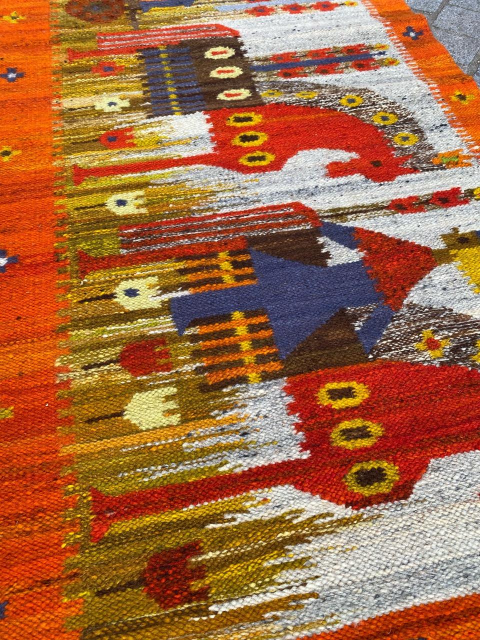 Bobyrug’s Nice Vintage Hand Woven Polish Tapestry For Sale 1
