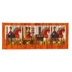 Bobyrug’s Nice Retro Hand Woven Polish Tapestry