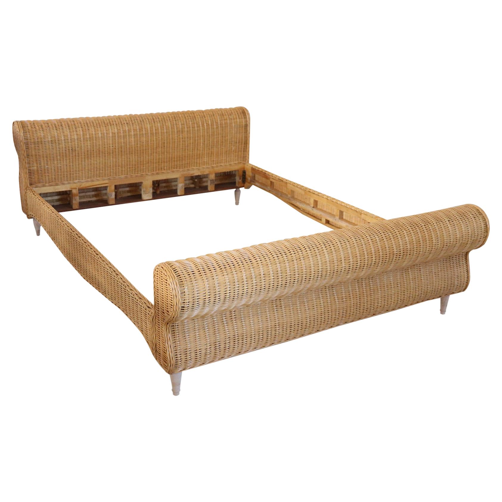 Nice Vintage Hand Woven Rattan Double Bed