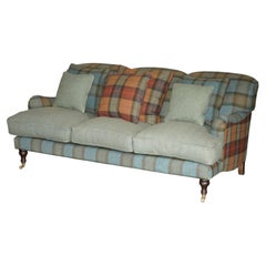 NICE VINTAGE HARRIS TWEED MADE IN ENGLAND HOWARD & SON's GEORGE SMITH STYLE SOFA