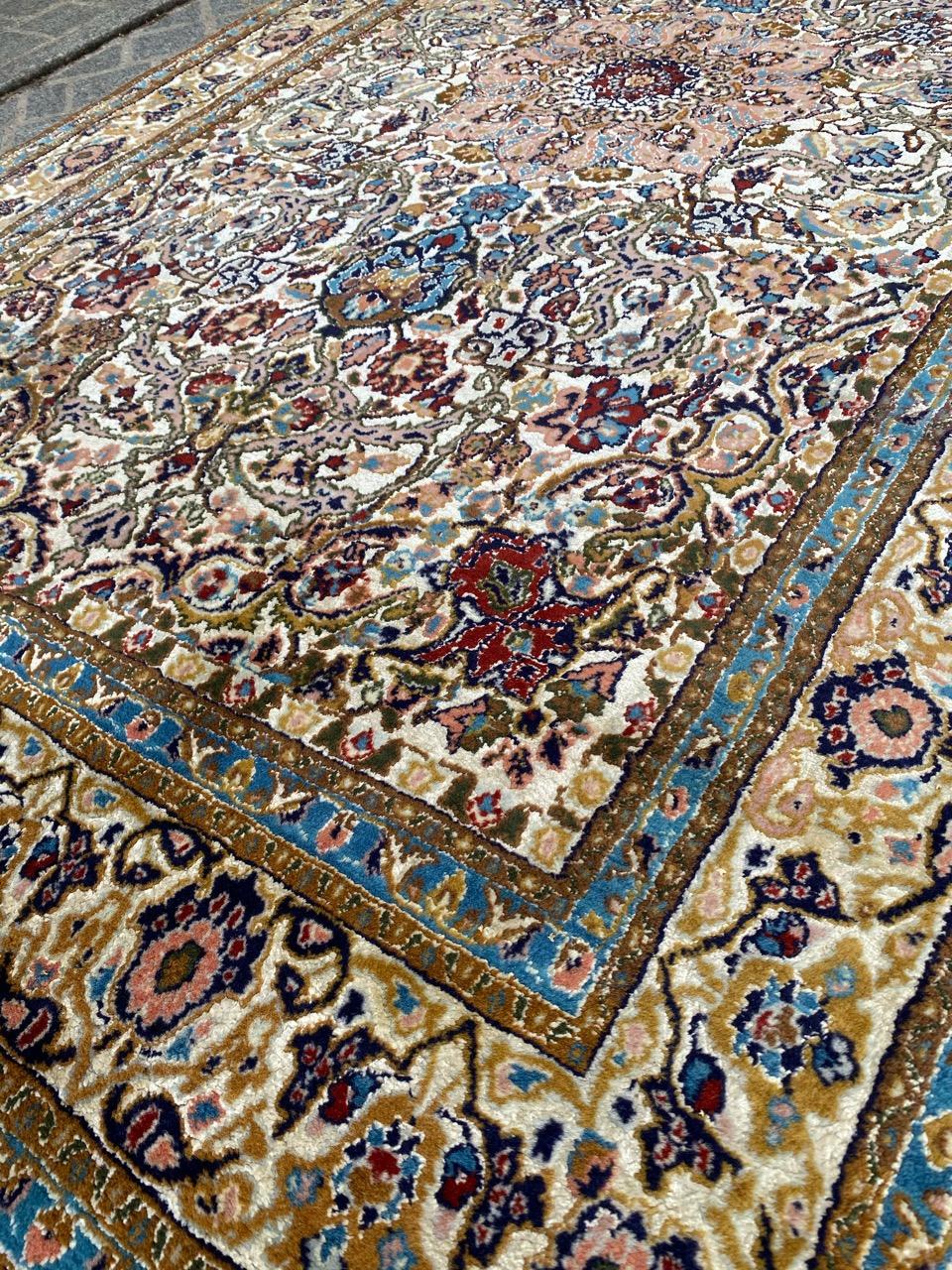 Nice Vintage Indian Punjab Silk Rug 11