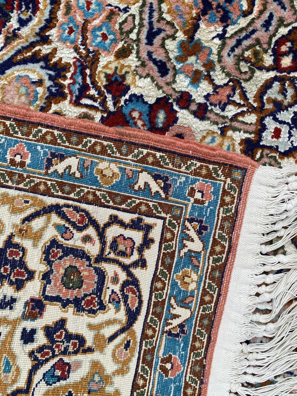 Bonita alfombra vintage de seda india Punjab de Bobyrug en venta 11