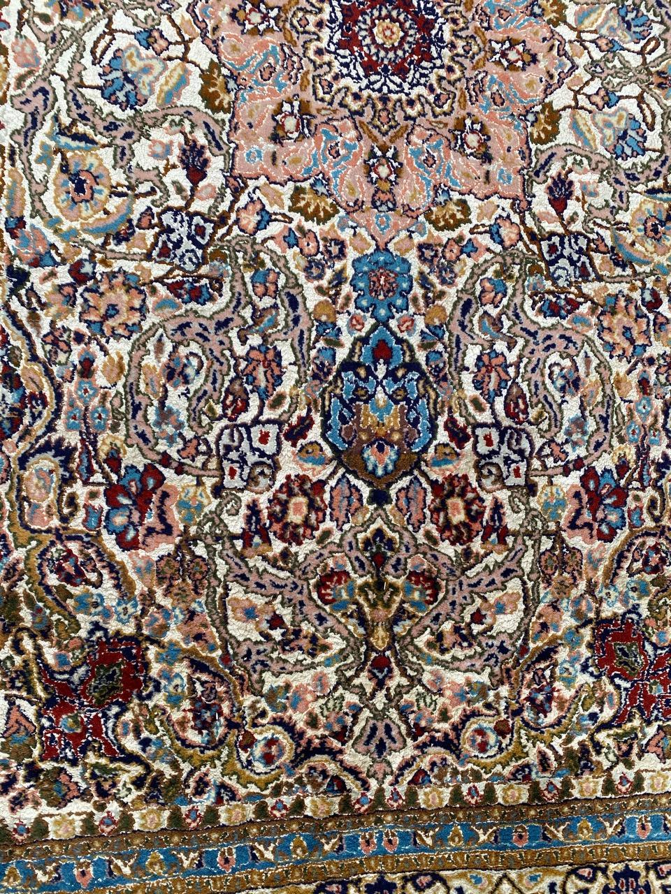 Tabriz Bobyrug’s Nice Vintage Indian Punjab Silk Rug For Sale