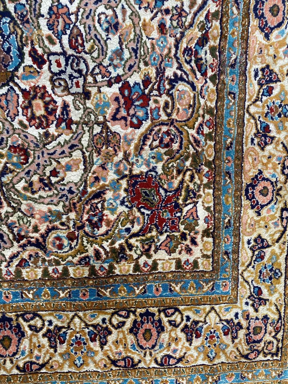Bonita alfombra vintage de seda india Punjab de Bobyrug en venta 1