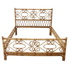 Nice Vintage Italian Craftsmanship Bamboo Double Bed Nice Vintage Italian Craftsmanship Bamboo Double Bed