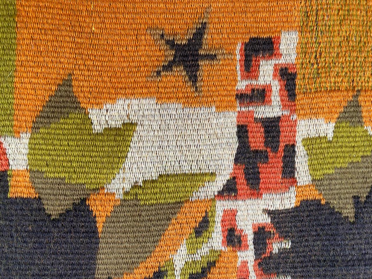 Bobyrug’s Nice Vintage Jaquar Tapestry with a Modern Jean Claude Bissery Design For Sale 3