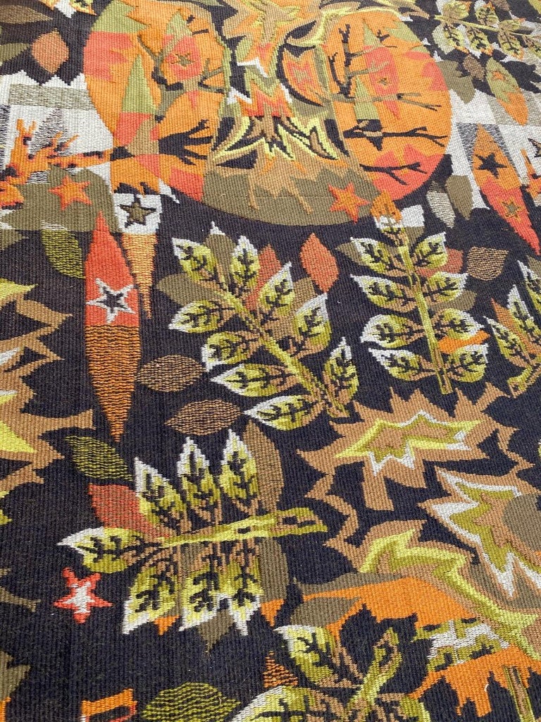 Nice Vintage Jaquar Tapestry with a Modern Jean Claude Bissery Design For Sale 6