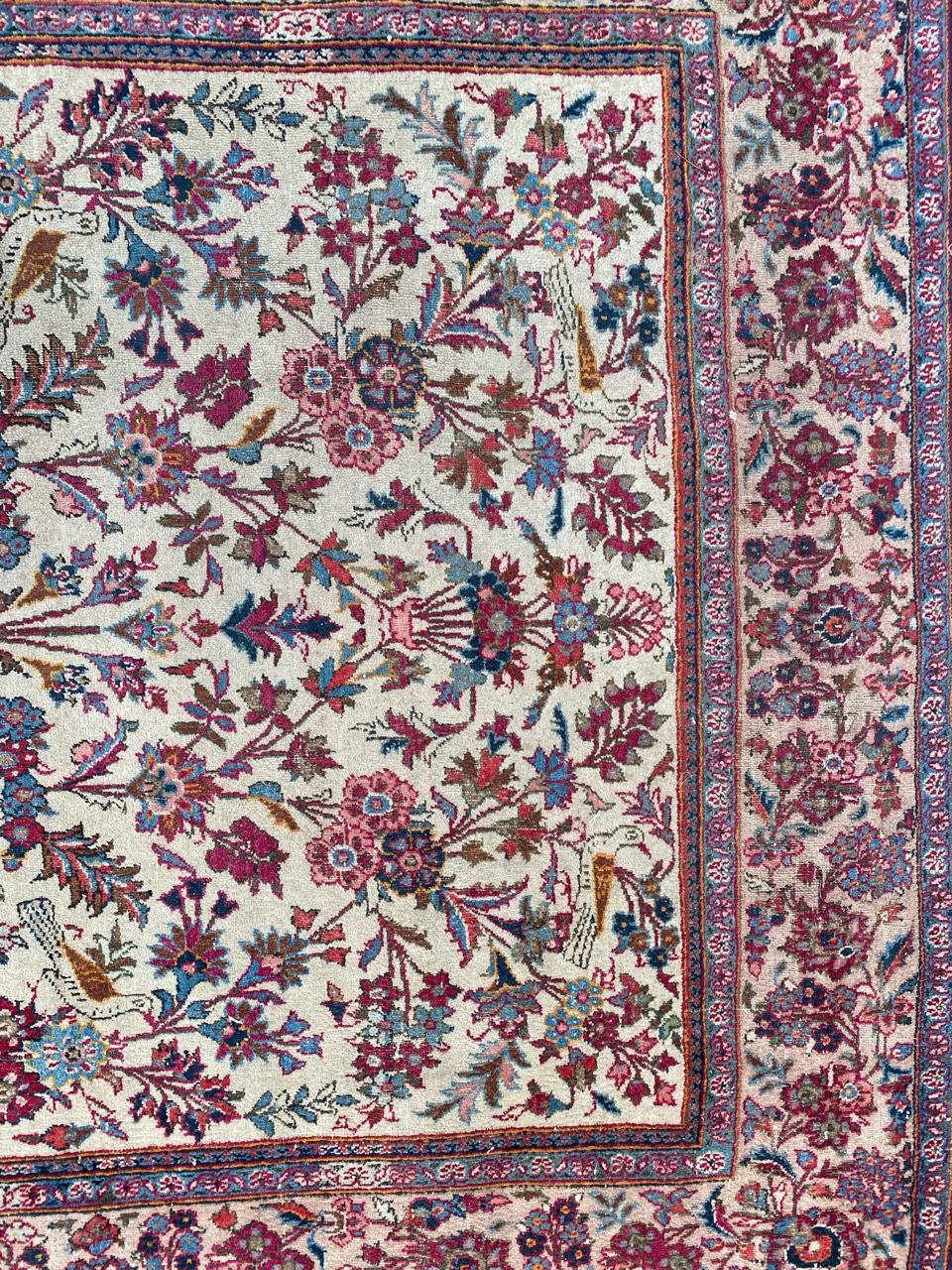 Hand-Knotted Nice Vintage Kashan Vase Design Rug