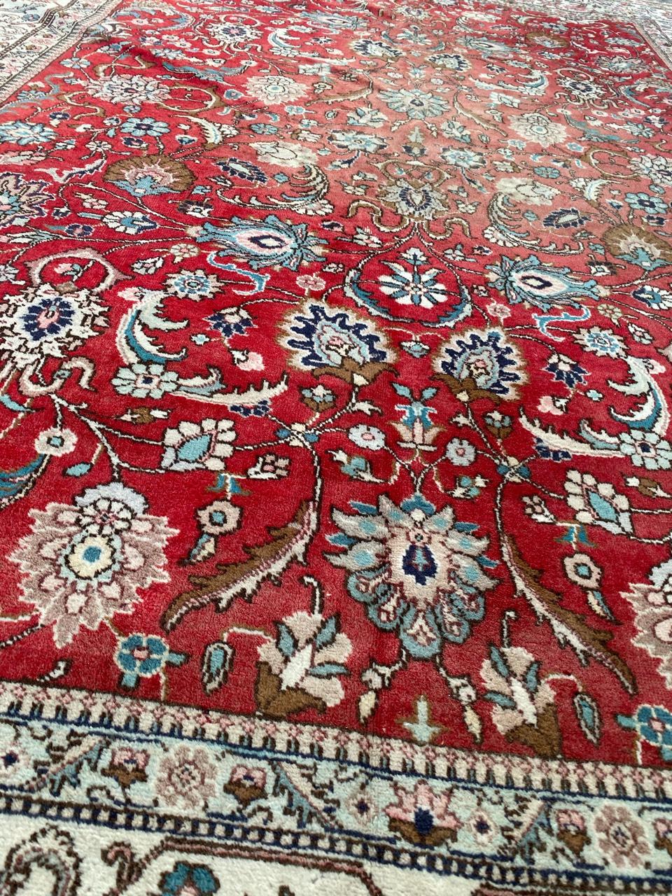 Schöner großer Vintage-Tabriz-Teppich im Angebot 4