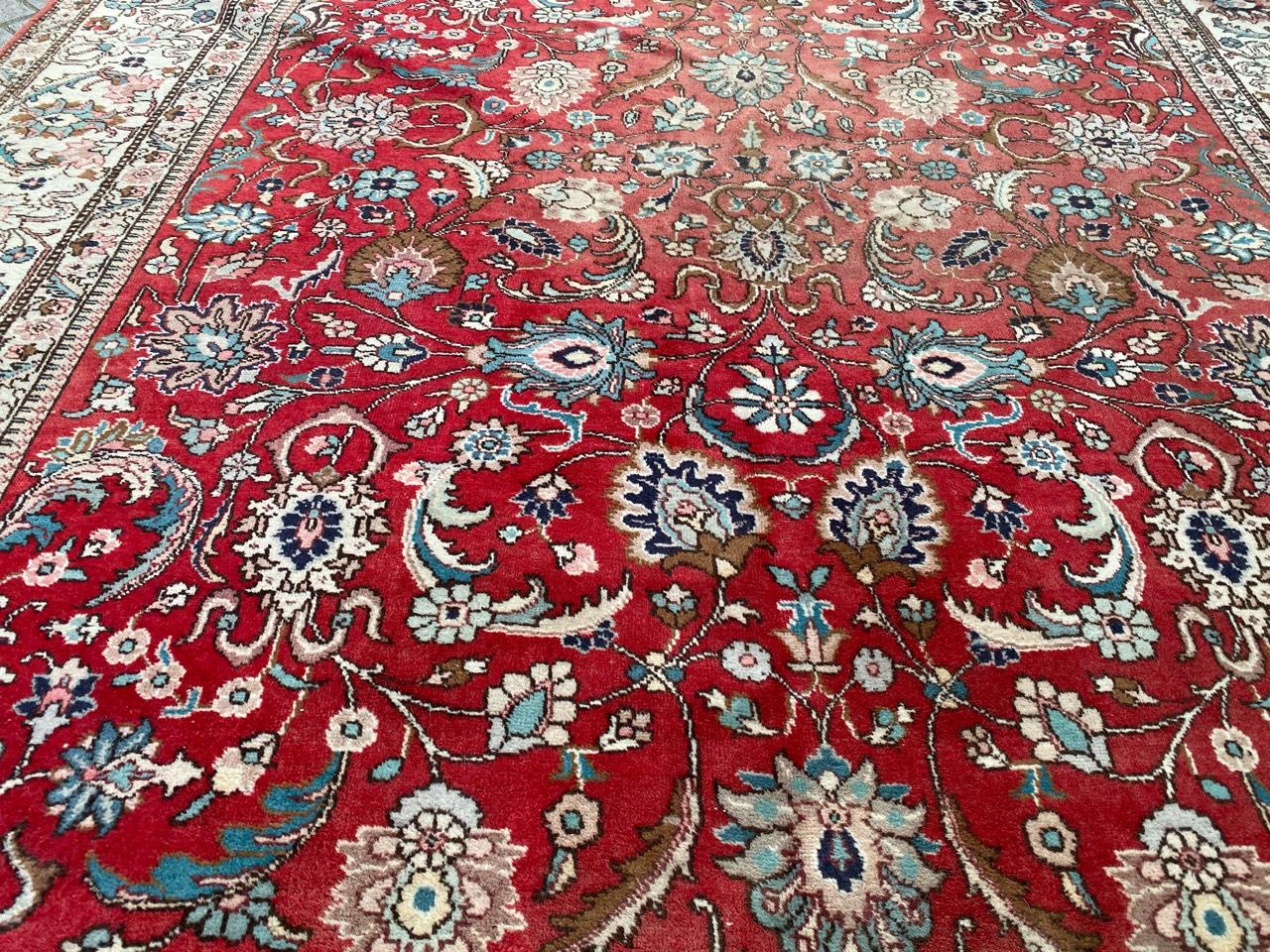 Bel tappeto Tabriz vintage di grandi dimensioni in vendita 5