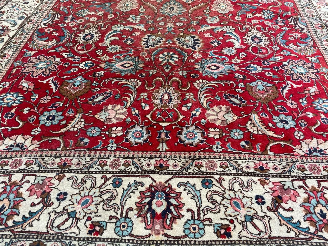 Schöner großer Vintage-Tabriz-Teppich (Handgeknüpft) im Angebot